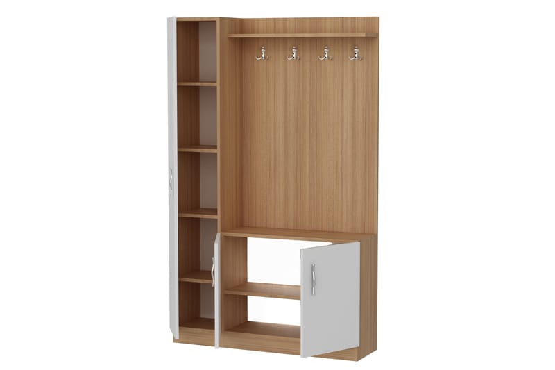 Decorotika Hallförvaring - Vit/Teak - Möbler - Hallmöbler - Möbelset för hall & entre