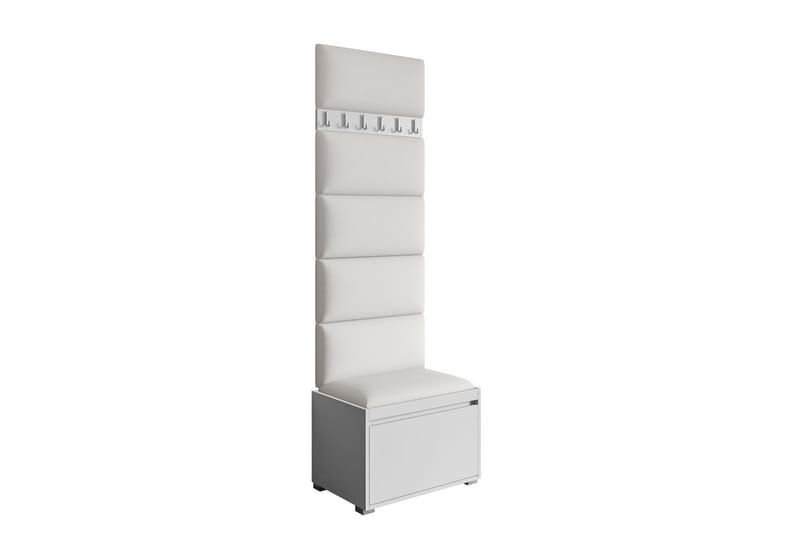 Grawis Sittbänk med 6-pack Väggdekoration 60x30 cm, Vit