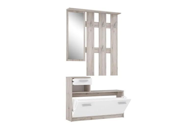 Breslau Hallmöbelset 98x180 cm - Beige/Brun/Vit - Möbler - Hallmöbler - Möbelset för hall & entre