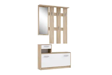 Breslau Hallmöbelset 98x180 cm - Beige/Vit - Möbler - Hallmöbler - Möbelset för hall & entre