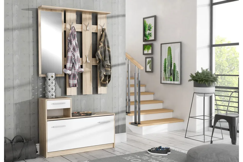 Breslau Hallmöbelset 98x180 cm, Beige/Vit