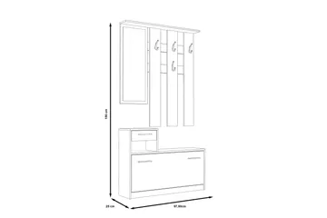 Breslau Hallmöbelset 98x180 cm - Beige/Vit - Möbler - Hallmöbler - Möbelset för hall & entre