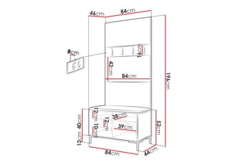 Dunvegan Hallmöbelset 84x46 cm - Svart - Möbler - Hallmöbler - Möbelset för hall & entre