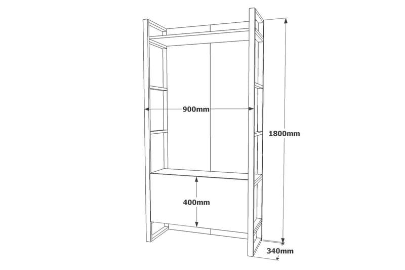 Hardyng Hallmöbelset 34x90 cm Vänster - Natur - Möbler - Hallmöbler - Möbelset för hall & entre