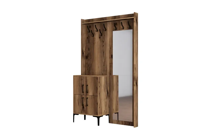 Retzow Hallmöbelset 120 cm, Mörkbrun