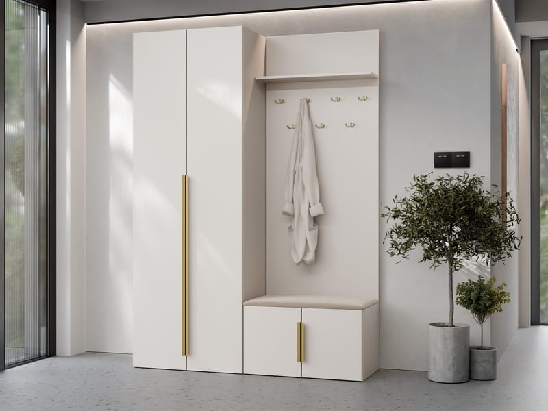 Myren Hallmöbel 140 cm - beige - Möbler - Hallmöbler - Möbelset för hall & entre