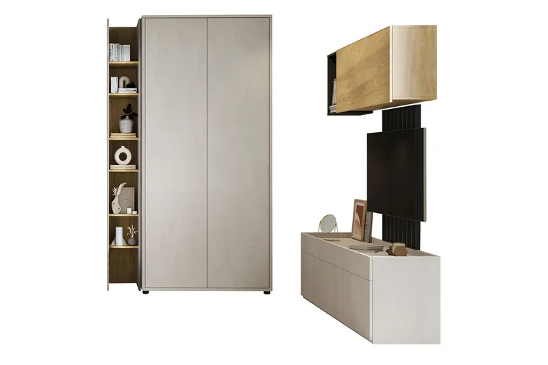 Besta Möbelset För Vardagsrum, Brun/Beige