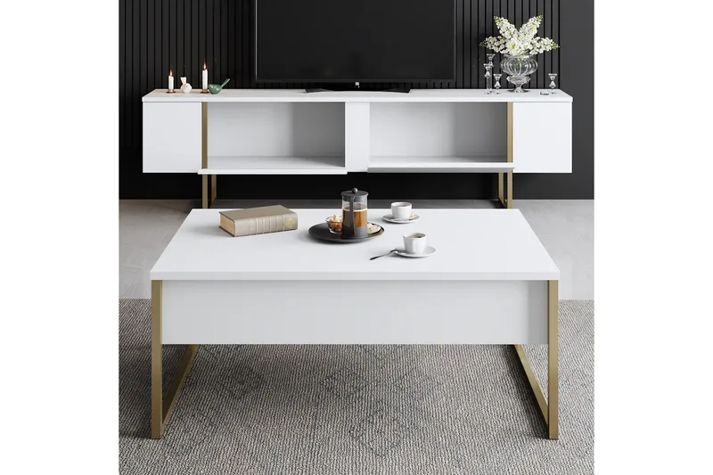Luxe Möbelset För Vardagsrum - Vit - Möbler - Möbelset - Möbelset för vardagsrum