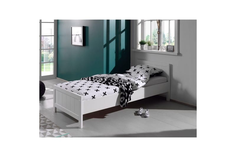 Säng med ribbotten nattduksbord 3-dörrars garderob skrivbord Erik - Möbler - Möbelset - Möbelset för sovrum