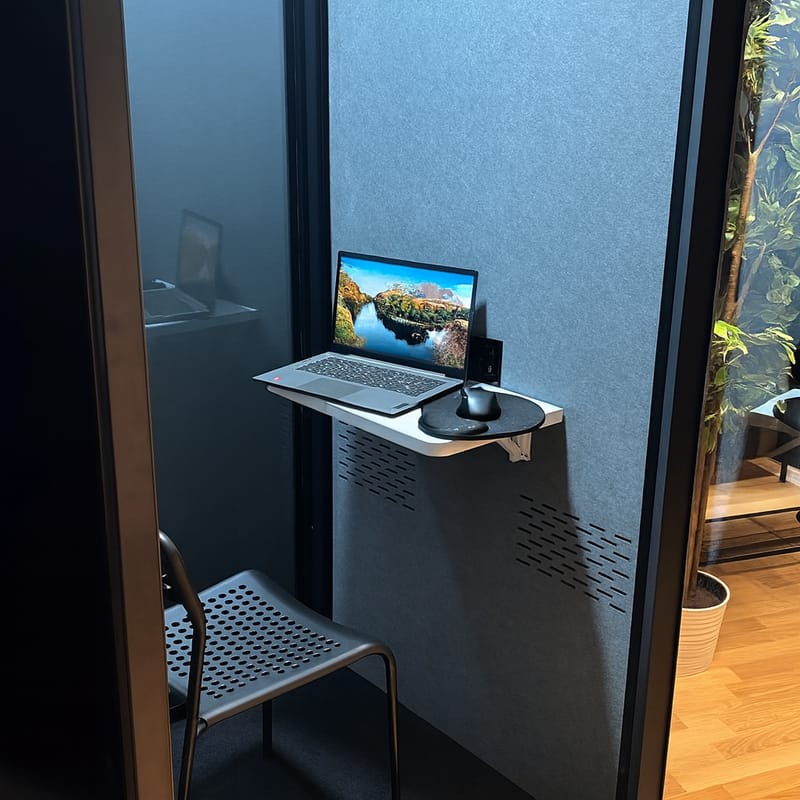Telefonbås för kontor | 1 person | Ljudisolerat -30dB - Mörkgrå, svart - Möbler - Möbelset - Möbelset för kontor