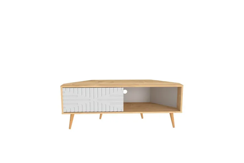Abbas Tv-bänk 140 cm, Ek/Vit