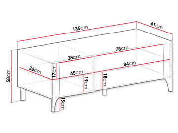 Aggarwal Golvstående Tv Bänk 135 cm med Förvaring i Målat Trä - Svart - Möbler - Tv möbel & mediamöbel - TV bänk & mediabänk