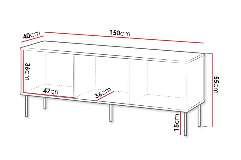 Akiko Tv-bänk 150 cm - Beige - Möbler - Tv möbel & mediamöbel - TV bänk & mediabänk
