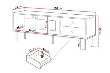 Akilesh Tv-bänk 150 cm - Svart - Möbler - Tv möbel & mediamöbel - TV bänk & mediabänk