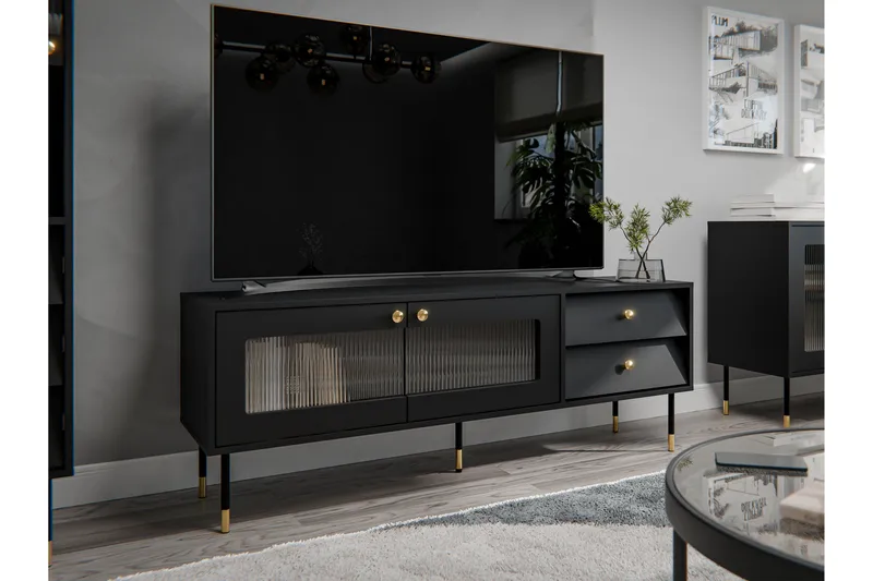 Akilesh Tv-bänk 150 cm - Svart - Möbler - Tv möbel & mediamöbel - TV bänk & mediabänk