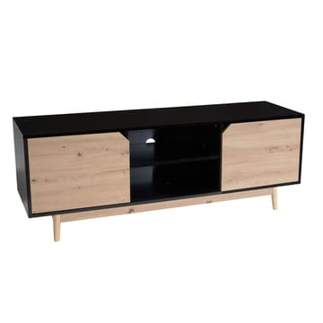 Alaro TV-bänk 150 cm - Svart med ekfärgade fronter/ben - Möbler - Tv möbel & mediamöbel - TV bänk & mediabänk