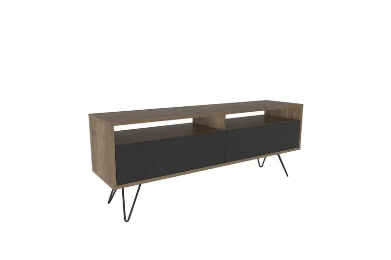 Anvor Tv-bänk 140 cm, Valnöt/Svart