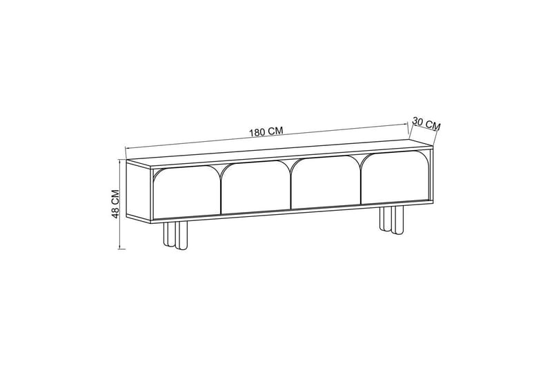 Arvo Tv-bänk 180x30 cm - Brun/Antracit - Möbler - Tv möbel & mediamöbel - TV bänk & mediabänk