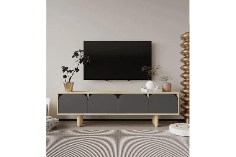 Arvo Tv-bänk 180x30 cm - Brun/Antracit - Möbler - Tv möbel & mediamöbel - TV bänk & mediabänk