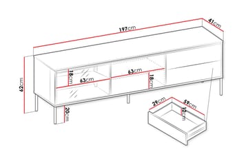 Basici Tv-bänk 197x41 cm - Grå/Grön - Möbler - Tv möbel & mediamöbel - TV bänk & mediabänk