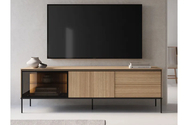 Basici Tv-bänk 197x41 cm - Grå/Grön - Möbler - Tv möbel & mediamöbel - TV bänk & mediabänk