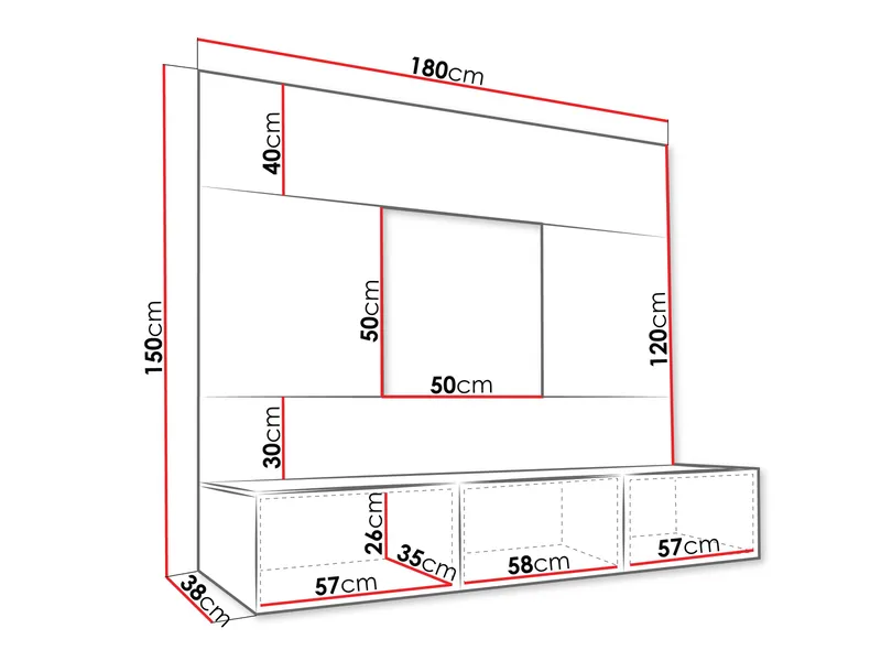 Bernice Tv-skåp 180 cm - brun - Möbler - Tv möbel & mediamöbel - TV-möbelset