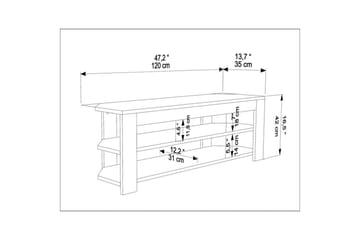 Bralyn Golvstående TV Bänk 120 cm med Förvaring i Trä - Beige - Möbler - Tv möbel & mediamöbel - TV bänk & mediabänk