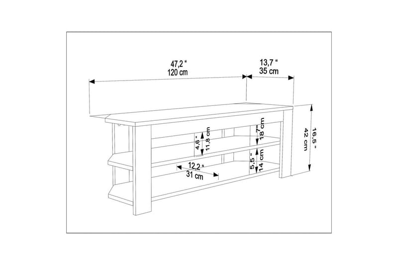 Bralyn Tv-bänk 120 cm - Ek/Antracit - Möbler - Tv möbel & mediamöbel - TV bänk & mediabänk