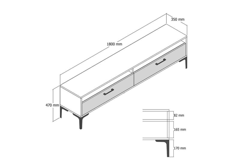 Brutorp Tv-bänk 180 cm - Valnöt/Cream - Möbler - Tv möbel & mediamöbel - TV bänk & mediabänk