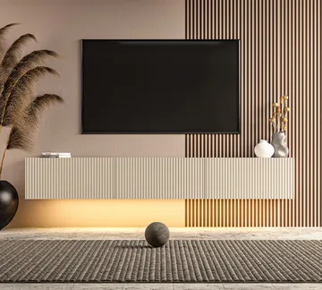 Bruveri TV-bänk 180x28,6x31,4 cm - Sandstone - Möbler - Tv möbel & mediamöbel - TV bänk & mediabänk