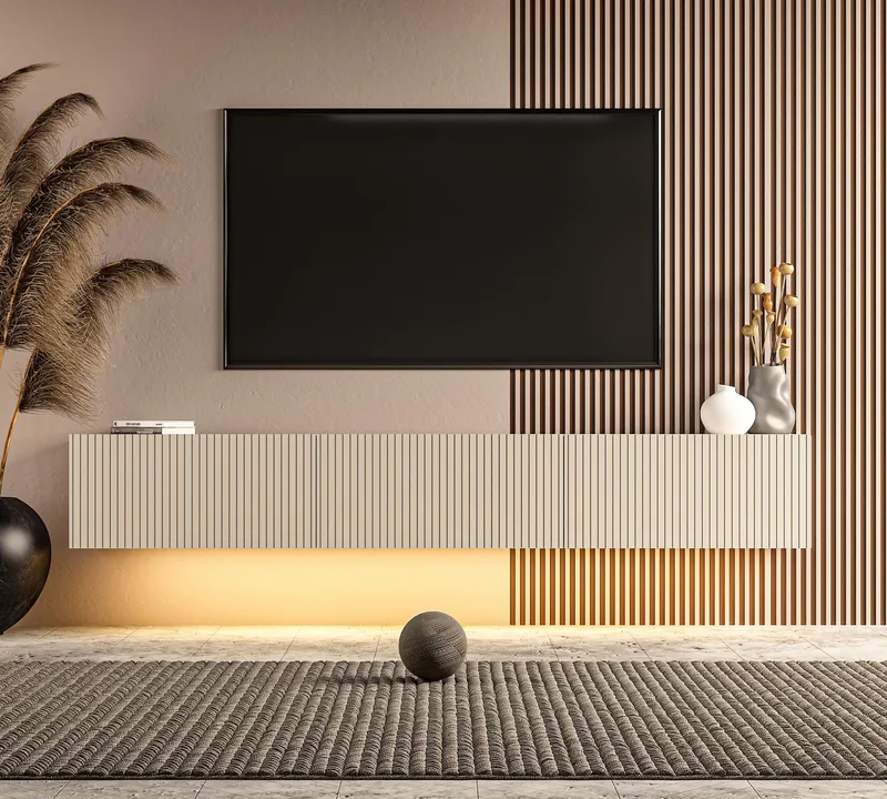 Bruveri TV-bänk 180x28,6x31,4 cm - Sandstone - Möbler - Tv möbel & mediamöbel - TV bänk & mediabänk