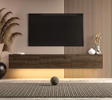 Bruveri TV-bänk 180x28,6x31,4 cm - Valnöt - Möbler - Tv möbel & mediamöbel - TV bänk & mediabänk