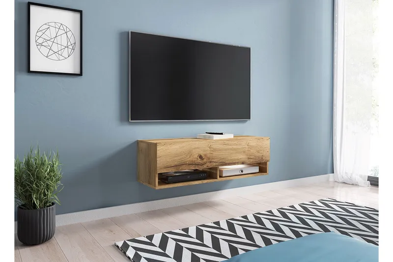 Brya TV-bänk 100 cm LED-belysning - Vit/RGB LED - Möbler - Tv möbel & mediamöbel - TV bänk & mediabänk
