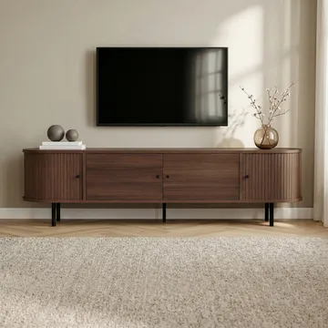 Bryric Tv-bänk 180 cm - Valnöt/Svart - Möbler - Tv möbel & mediamöbel - TV bänk & mediabänk
