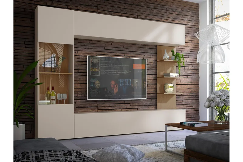 Bunda Tv-möbelset 250x30 cm, Beige