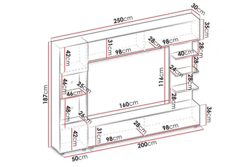 Bunda Tv-möbelset 250x30 cm - Beige - Möbler - Tv möbel & mediamöbel - TV-möbelset