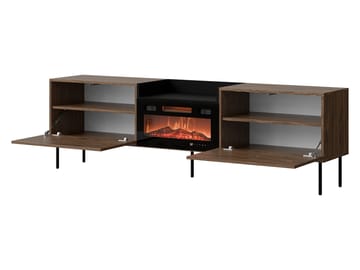 Clarinor Tv-bänk 200 cm Eldstad med värmefunktion - Brun|svart - Möbler - Tv möbel & mediamöbel - TV bänk & mediabänk
