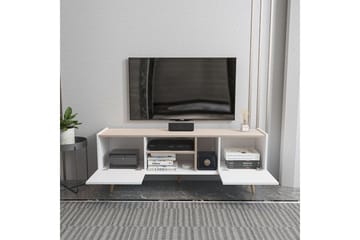 Corvo Golvstående Tv-bänk 154,4 cm med Förvaring i Målat Trä - Vit|Beige - Möbler - Tv möbel & mediamöbel - TV bänk & mediabänk