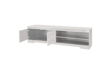 Cubrix Golvstående Tv Bänk 162 cm med Förvaring i Furu - Vit - Möbler - Tv möbel & mediamöbel - TV bänk & mediabänk