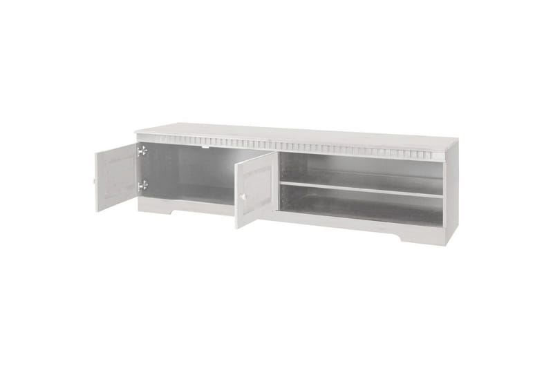 Cubrix Golvstående Tv Bänk 162 cm med Förvaring i Furu - Vit - Möbler - Tv möbel & mediamöbel - TV bänk & mediabänk