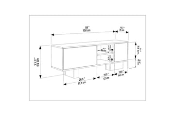Dargaville Tv-bänk 150 cm - Svart/Brun - Möbler - Tv möbel & mediamöbel - TV bänk & mediabänk