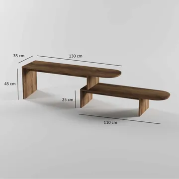 Deliones Tv-bänk 130 cm - Valnöt - Möbler - Tv möbel & mediamöbel - TV bänk & mediabänk