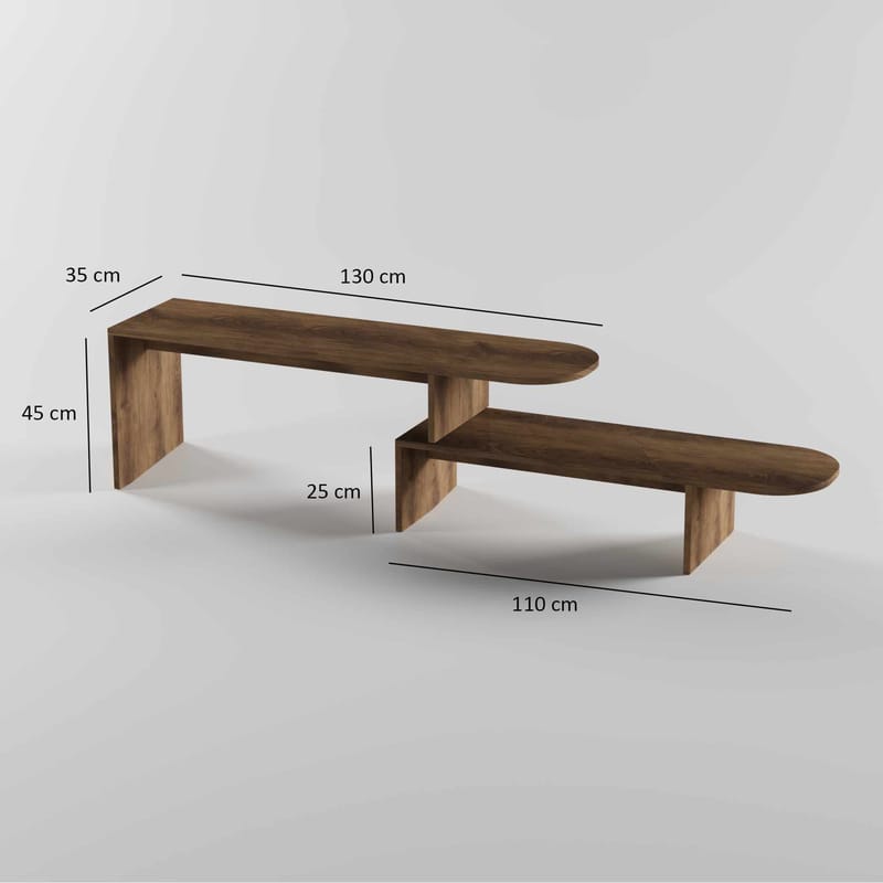 Deliones Tv-bänk 130 cm - Valnöt - Möbler - Tv möbel & mediamöbel - TV bänk & mediabänk