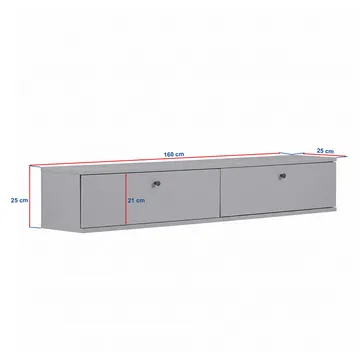 Dovren TV-bänk 160x25x25 cm - Travertin och valnöt - Möbler - Tv möbel & mediamöbel - TV bänk & mediabänk