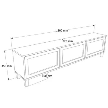 Dune Golvstående TV Bänk 180 cm med Förvaring i Ek - Brun - Möbler - Tv möbel & mediamöbel - TV bänk & mediabänk