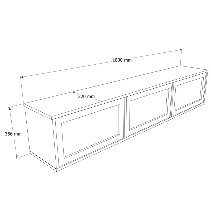 Dune Vägghängd TV Bänk 180 cm med Förvaring i Trä med Rottingdetaljer - Beige - Möbler - Tv möbel & mediamöbel - TV bänk & mediabänk