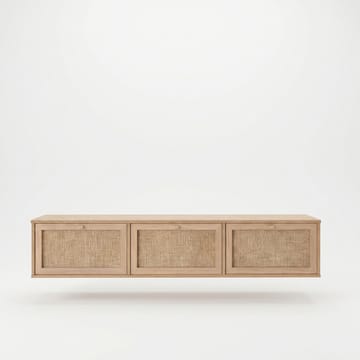 Dune Vägghängd TV Bänk 180 cm med Förvaring i Trä med Rottingdetaljer - Beige - Möbler - Tv möbel & mediamöbel - TV bänk & mediabänk