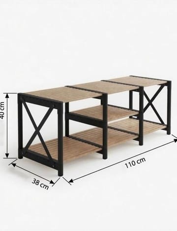 Elvar Golvstående Tv-bänk 110 cm med Förvaring i Ljust Trä - Ljusbrun - Möbler - Tv möbel & mediamöbel - TV bänk & mediabänk