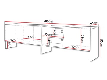Falkor Tv Bänk 200 cm i Ljust Trä - Beige - Möbler - Tv möbel & mediamöbel - TV bänk & mediabänk