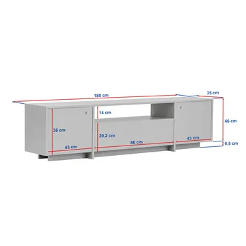 Farvik TV-bänk med Förvaring 180x46x35 cm - Travertin - Möbler - Tv möbel & mediamöbel - TV bänk & mediabänk
